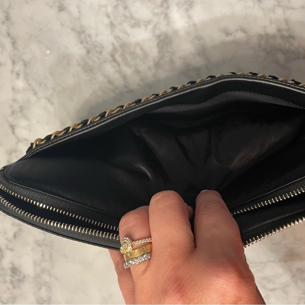 BNIB Chanel black grosgrain nylon foldable tote/clutch quilted gold brand new - Picture 10 of 16